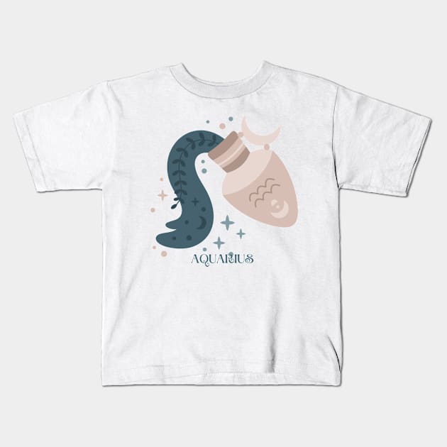 AQUARIUS Kids T-Shirt by katalinaziz